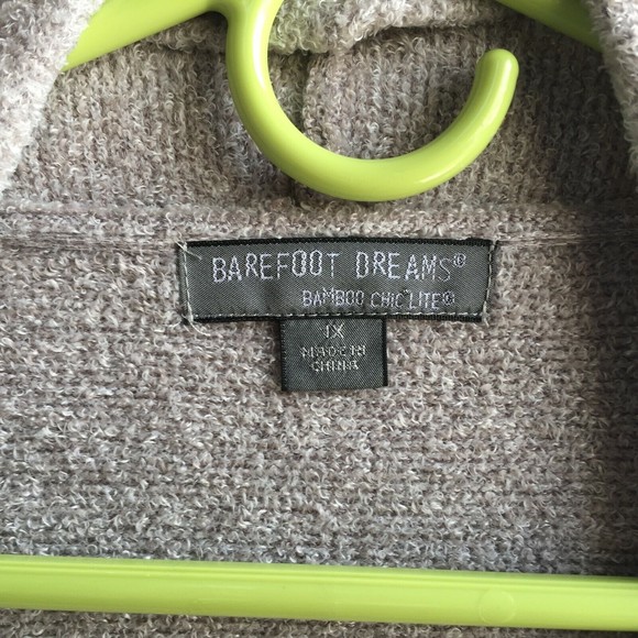 Barefoot Dreams CozyChic Lite Calypso Waterfall Open Cardigan - Size 1X Plus - Picture 2 of 11